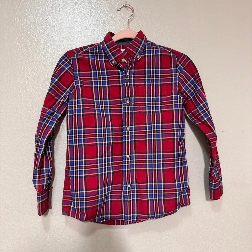 CREWCUTS Red Plaid Button-Up boys Shirt